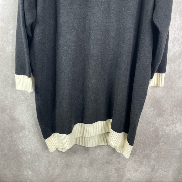 Eloquii Cable Knit Colorblock Turtleneck Sweater Dress In Gray Black 26/28 NWT - Picture 7 of 8
